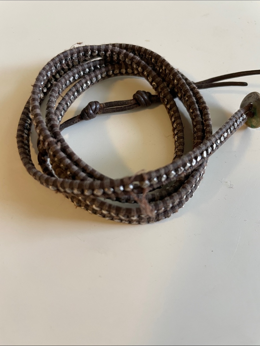 Chan Luu Brown sterling silver natural leather 5 Wrap Bracelet - Picture 5 of 5